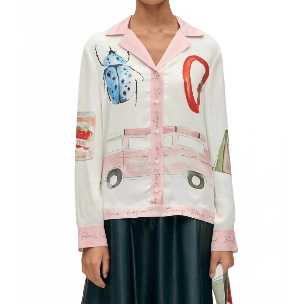 NEW STINE GOYA loose long sleeve shirt in camp print